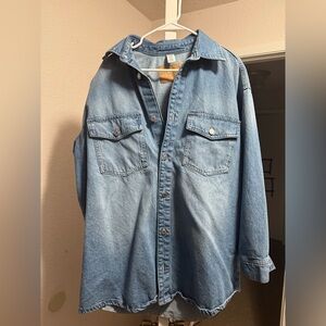 H&M Blue Denim Shirt Jacket